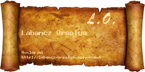 Labancz Orsolya névjegykártya